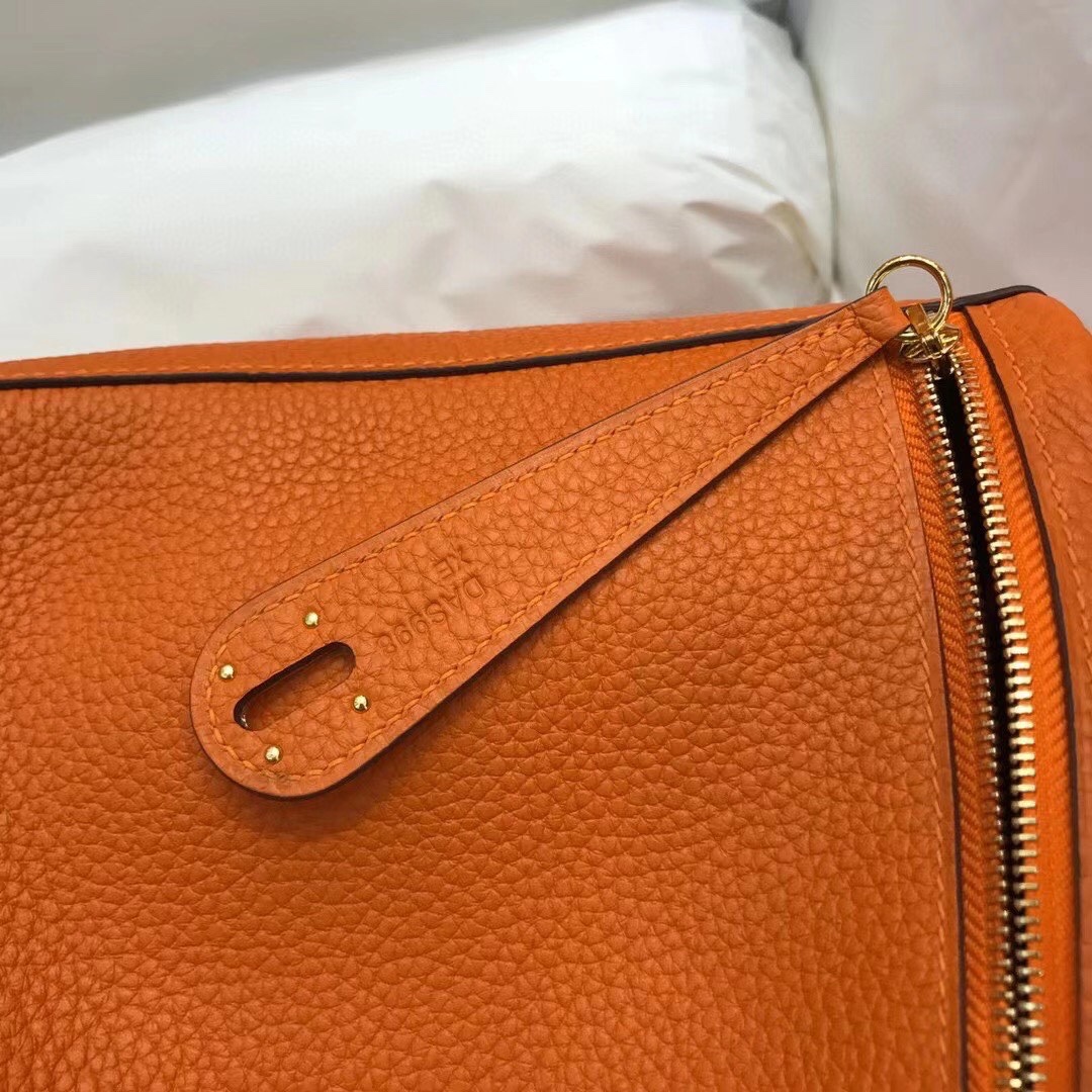 에르메스 린디백26 오렌지 금장 끌레망스 가죽